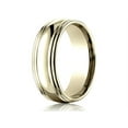thumbnail image 2 of Benchmark� 7.5mm Comfort-fit High Polished Double Round Edge Carved Design Wedding Band Ring, 2 of 9