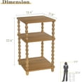 thumbnail image 2 of End Table, Small Side Table with 3 Tier Open Shelf, Modern NightStand Accent Table for Small Spaces, Living Room and Office (Caramel Tan), 2 of 14