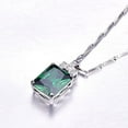 thumbnail image 2 of NUNCAD Women's Pendant Necklace with Created Emerald Cubic Zirconia CZ Birthstone 925 Sterling Silver Chain Pendant, 2 of 5