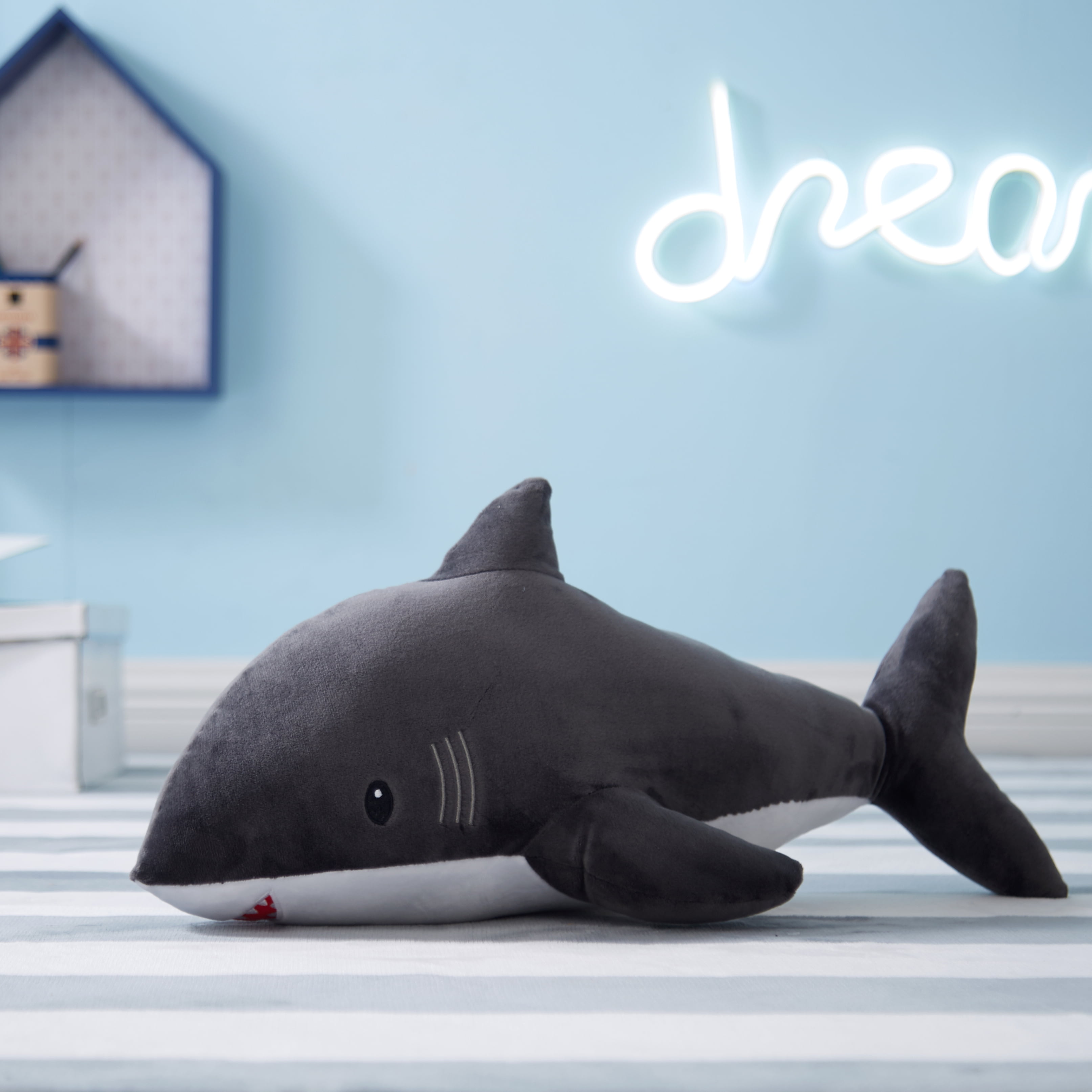 Your Zone Kids Shark Figural Decorative Plush Throw Pillow