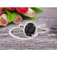 thumbnail image 3 of 2.75 Carat Black Diamond Moissanite Oval Shape With Split Shank Halo Design Engagement Ring 10k White Gold, 3 of 3