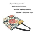 thumbnail image 3 of FORMRS Womens Canvas Tote Bag with Zipper Inner Pocket Shoulder Handbag, Red Flowers Pattern, 3 of 7