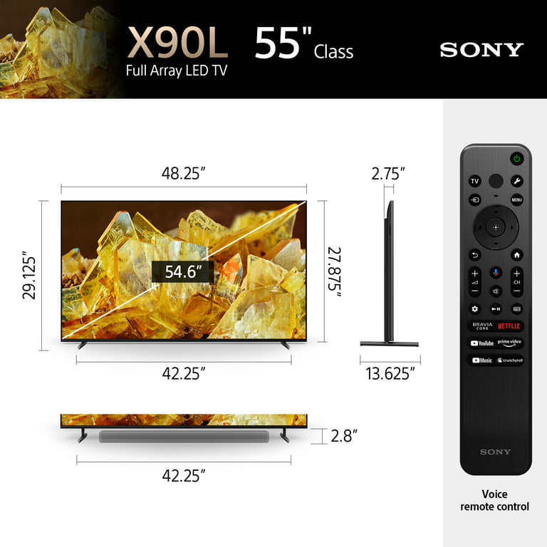 Sony 55” Class BRAVIA XR X90L 4K HDR Full Array LED Smart Google TV XR55X90L-  2023 Model