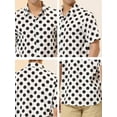 thumbnail image 6 of INSPIRE CHIC Men's Summer Polka Dots Shirt Button Down Short Sleeves Pattern Shirts M White, 6 of 7