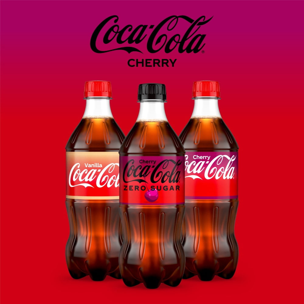 Coca-Cola Zero Sugar Cherry Soda Bottle 20 fl oz - 3 count