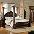 thumbnail image 5 of FOA Eckel 4pc Brown Cherry Wood Bedroom Set - Cal King+Nightstand+Dresser+Mirror, 5 of 6