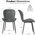 thumbnail image 4 of Dining Chairs Set of 4, Modern Upholstered Pu Leather Kitchen Side Chairs Comfy Backrest, 4 of 6