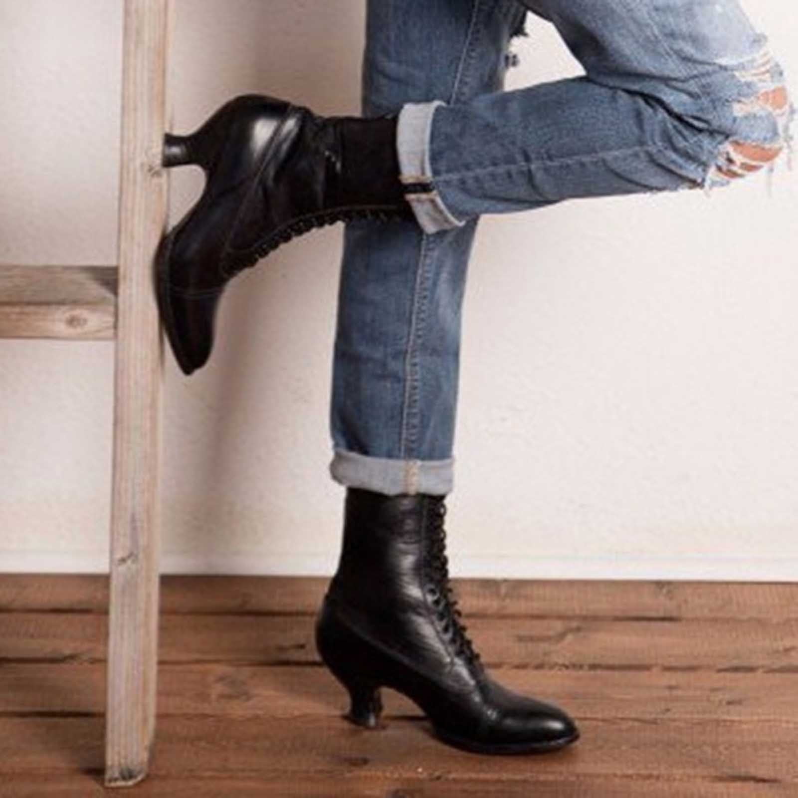 Punk Womens Vintage Jean Block Heels Colors Stone Over the Knee Boots Denim Shoe 