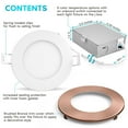 thumbnail image 3 of Luxrite 4" Ultra Thin LED Recessed Light with J-Box 10W 5 Color Options Dimmable 750 Lumens Copper Trim 4 Pack, 3 of 5