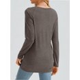 thumbnail image 4 of Long Sleeve Shirts for Women Fall Outfit Fashion Casual T Shirt Round Neck Basic Loose Tunic Tops, 4 of 5