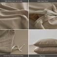thumbnail image 4 of MooMee Duvet Cover Set King 100% Washed Cotton Twill Ultra-Soft Breathable Linen Like 3-Piece (Mocha Brown, 104"x90"), 4 of 6