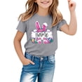 thumbnail image 1 of MIASHUI T-Shirts Graphiques de Pâques pour Garçons Doux Décontractés à Manches Courtes Hauts Colorés pour Enfants Gris, 8-9 Ans, 1 of 1