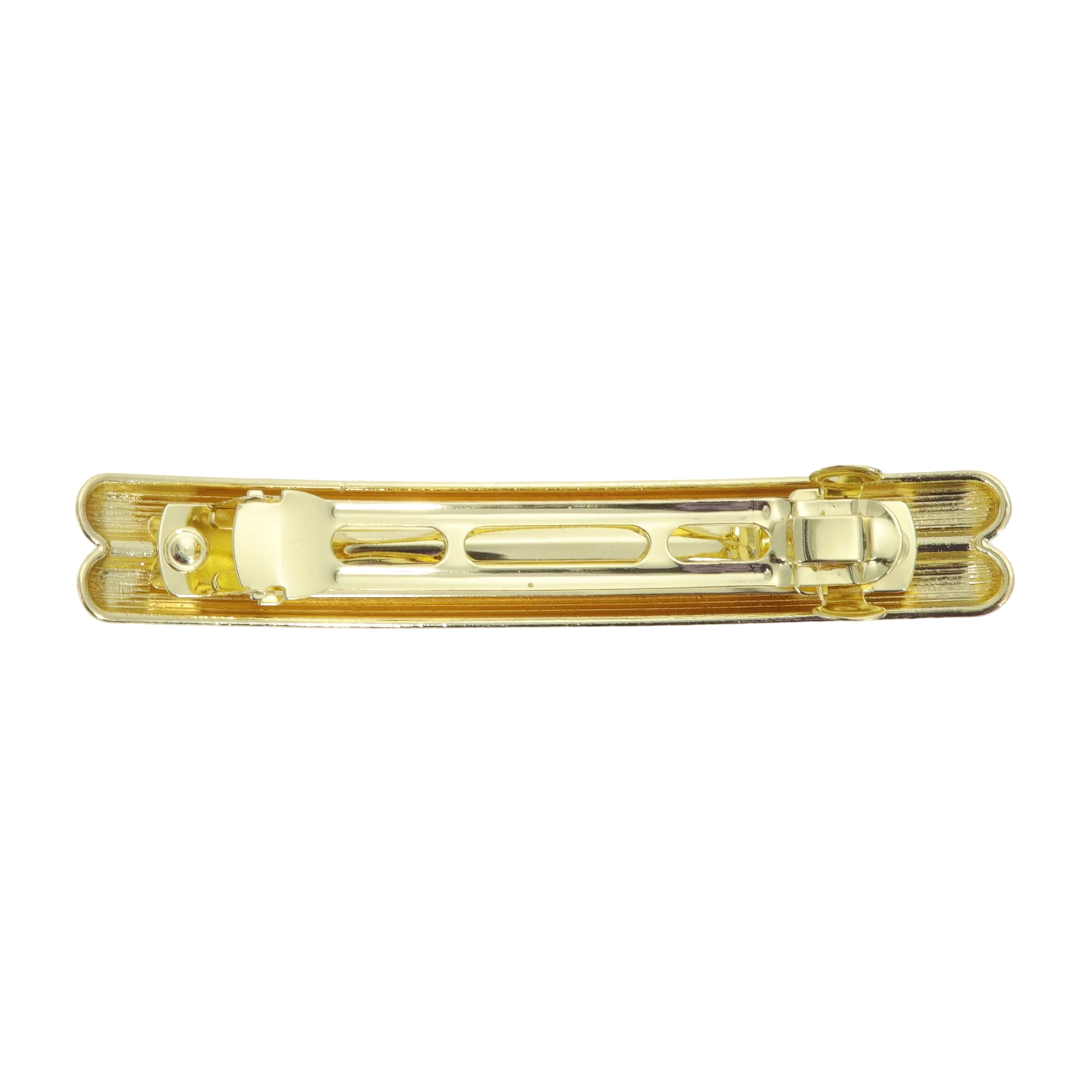 Unique Bargains Elegant Double Design Hair Barrettes in Gold Tone