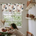 thumbnail image 6 of Valances for Windows, Modern Boho Abstract Geometric Watercolor Leaves Linen Kitchen Window Valances Rod Pocket Valances Curtains for Living Room Bathroom 54 x 18 Inch, 1 Panel, 6 of 6