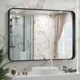 thumbnail image 1 of TETOTE 40x30 Inch Black Frame Mirror, Bathroom Vanity Mirror for Wall, Modern Rectangle Round Corner Matte Framed Mirror (Horizontal/Vertical), 1 of 8