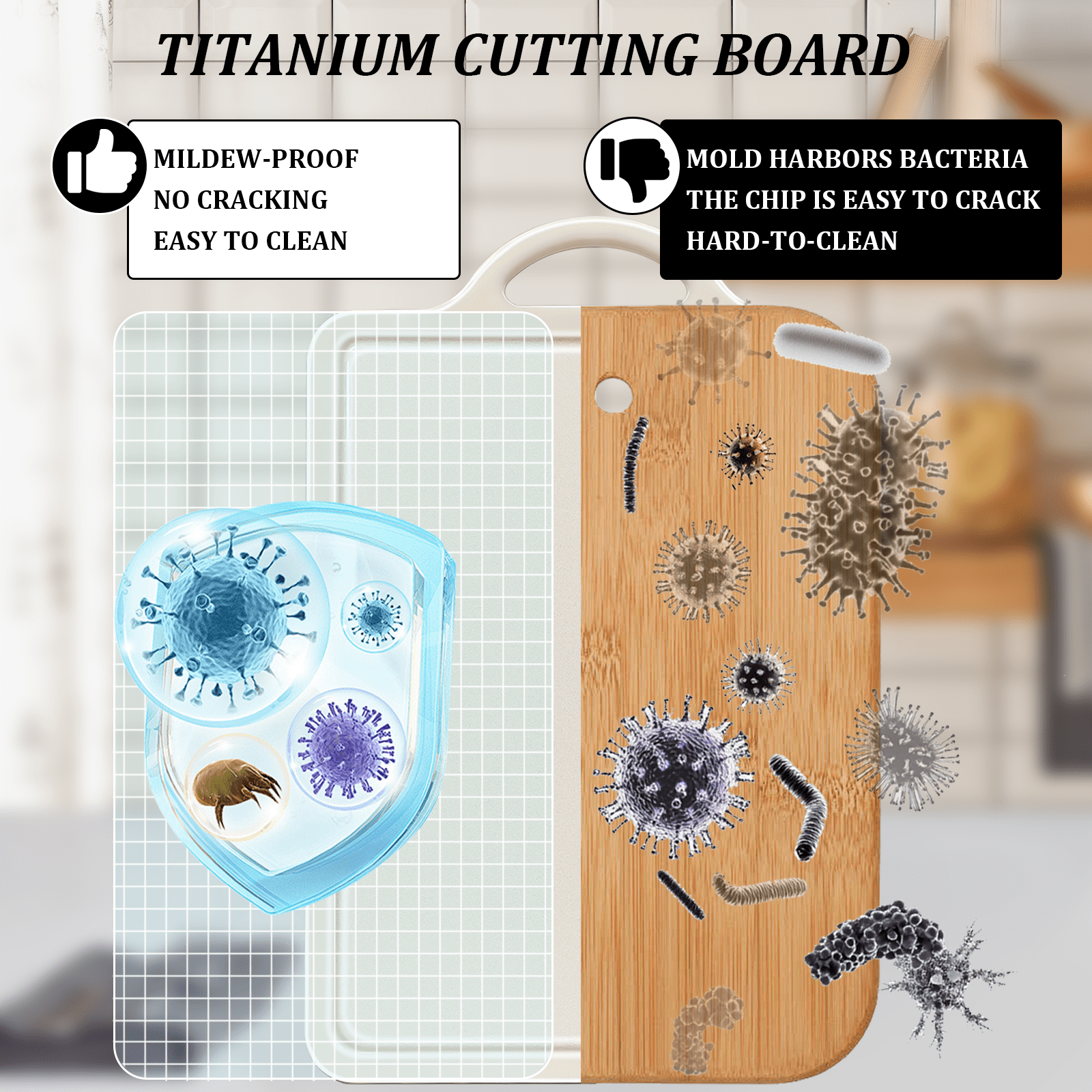Cutting Board Double Sided, Large Size 15.4”×11”, 304 Stainless Steel Cutting Board for Kitchen, Food-Grade, Stainless Steel and Wheat Straw PP, Easy to Clean