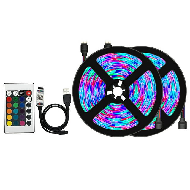 Jinsinto 5050RGB LED Belt Light Kit Colorful Remote Control Bluetooth 5V Belt Light Kit TV Background Mood Light (1m)