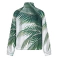 thumbnail image 6 of Jackets for Women Winter Coat Jackets Flannel Stand Collar Jacket(Palm Leaf Greenery Print,Size:S-4XL), 6 of 7