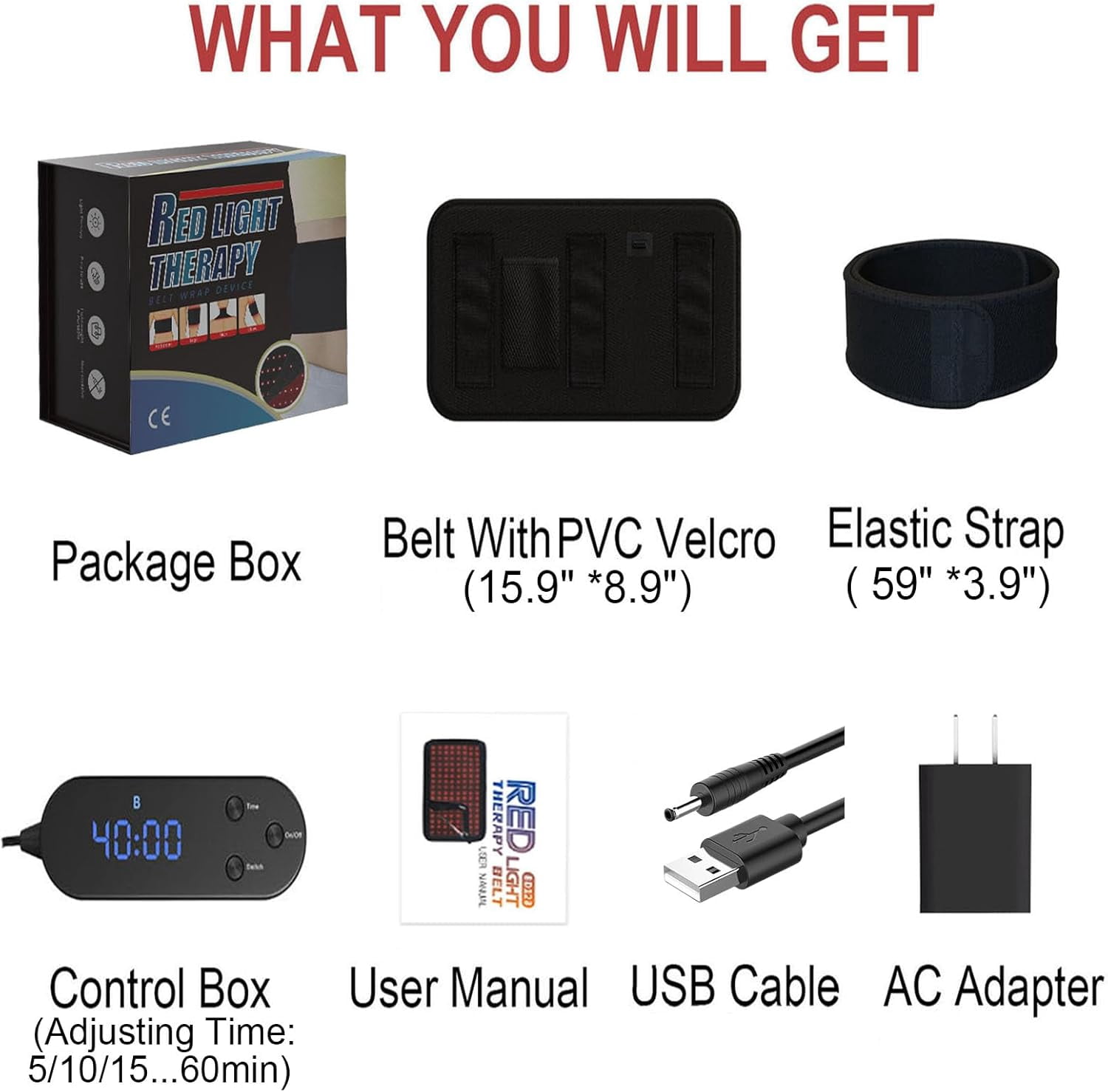Red Light Belt,384 PCS  Lamp Beads, Red & Infrared Light For Body ,Joint&Back Deep Tissue,Flexible & Detachable Deep Pad With Timer