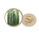 thumbnail image 1 of La montaña de Changbai pino blanco gris Broche de oro metálico circular, 1 of 3