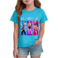 thumbnail image 1 of K pop Demon Chandail pour Filles, T-Shirt Graphique Mignon avec Dessin Animé, T-Shirt Tendance et Drôle, Chandail pour Enfants, Hauts Roses, Manches Courtes, Col Ras du Cou, 1 of 4