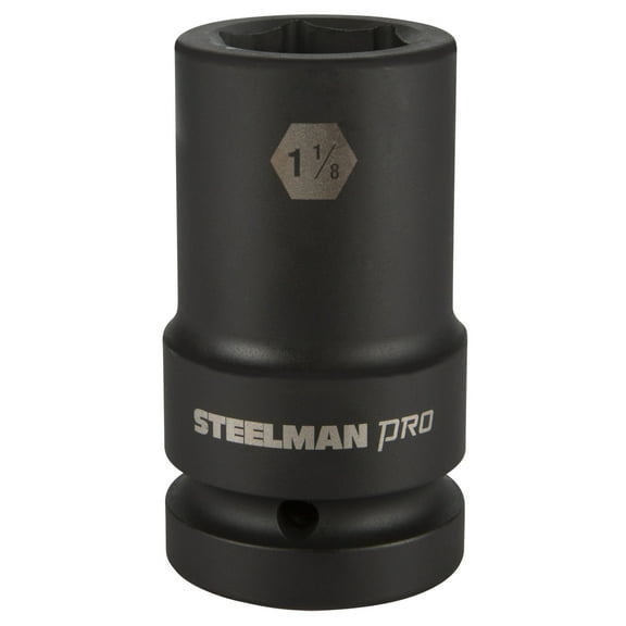 STEELMAN PRO 79340 1-Inch Drive x 1-1/8-Inch 6-Point Thin Wall Deep Impact Socket