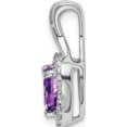 thumbnail image 2 of 14K White Gold Amethyst And Diamond Halo Heart Pendant (Width 9.25) (Length 16.24) - Jbsp, 2 of 5
