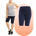 thumbnail image 3 of 3 Pack Women's Cotton Biker Shorts Leggings Knee Length High Waisted No See-Through Athletic Workout Running Cycling Yoga Tummy Control Activewear, 3 of 5