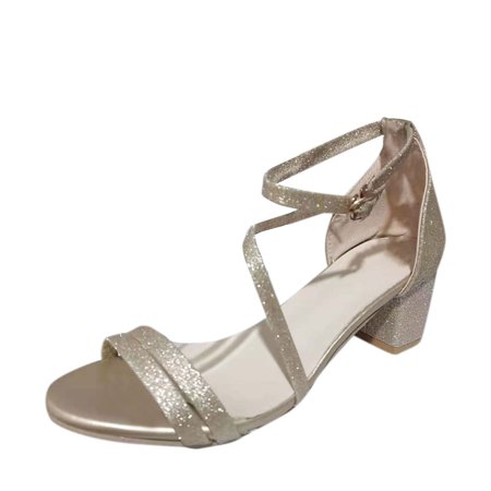 

Women Retro Girl Peep Toe Buckle Heels Sandals Elegant Ladies Summer Shoes