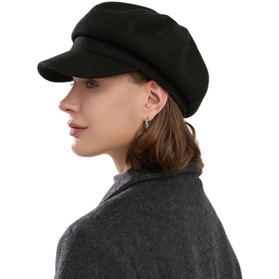 Kukuzhu Womens Newsboy Caps Wool Winter Warm Hats Chic Beret Cap Paperboy Hat Cabbie Cap Adjustable