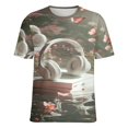 thumbnail image 5 of Butterfly Dancing Women's Short Sleeve T-Shirt Crew Neck Casual Summer Trendy Loose Fit Tops, 5 of 6