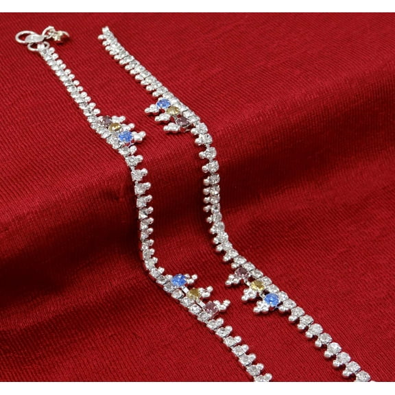 Banithani Traditional CZ Stone Ankle Bracelet Indian Wedding Foot Payal Jewellery