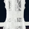 thumbnail image 2 of WARM HOME DESIGNS Pair of 2 Ivory Color Sheer Lace French Door Curtain Panels are 30 Inch Wide by 40 Inches Long. Scalloped Doorway Sidelight Curtains Come with 2 Matching Tie-Backs., 2 of 5