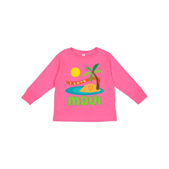 Inktastic I Love Maui Boys or Girls Long Sleeve Toddler T-Shirt