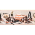 thumbnail image 2 of Cheerleader Pom Pom Bag Chaussures Tasse Bâton Orange Noir Blanc Papier Peint Sport Border Design Rétro, Rouleau 15' x 10.25'', 2 of 3