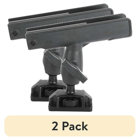 (2 pack) DRIFT Kayak Track Mount Kit with Rod Holder and Paddle Clips 9in Tracks Black