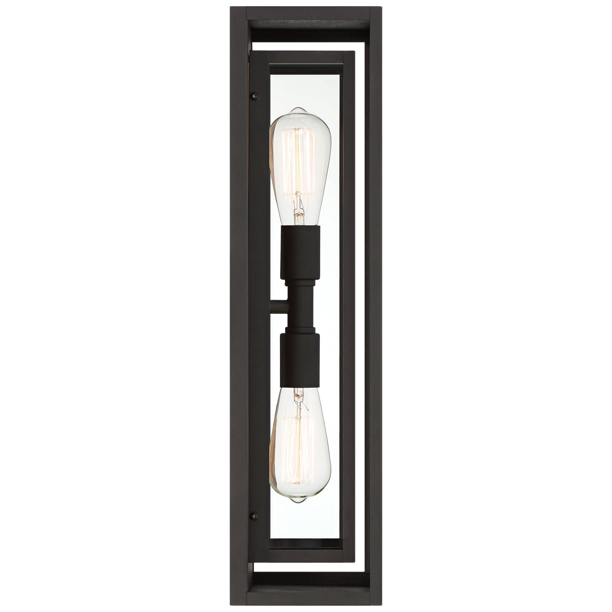 Possini Euro Design Metropolis Mid Century Modern Outdoor Wall Light Fixture Black Gold 22" Clear Glass for Post Exterior Barn Deck House Porch Yard