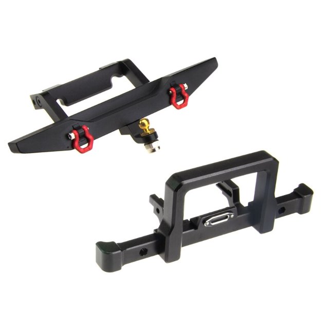 Parachoques trasero delantero de aluminio, piezas mejoradas, accesorios para coche trepador de Control remoto 1/18, accesorios