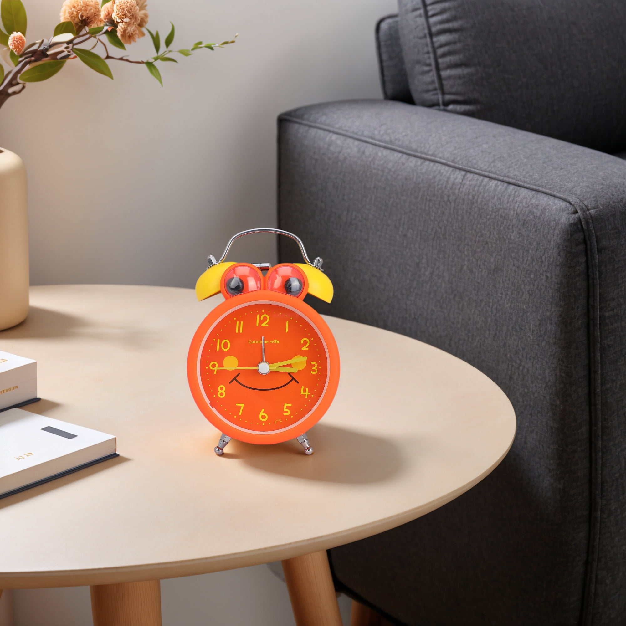 REGALWOVEN Cute Alarm Clock, Traditional Dual Bell Design, Loud Alarm, Frog Shape Design for Bedroom Orange 3.4"L x 2.1"W x 5.1"H