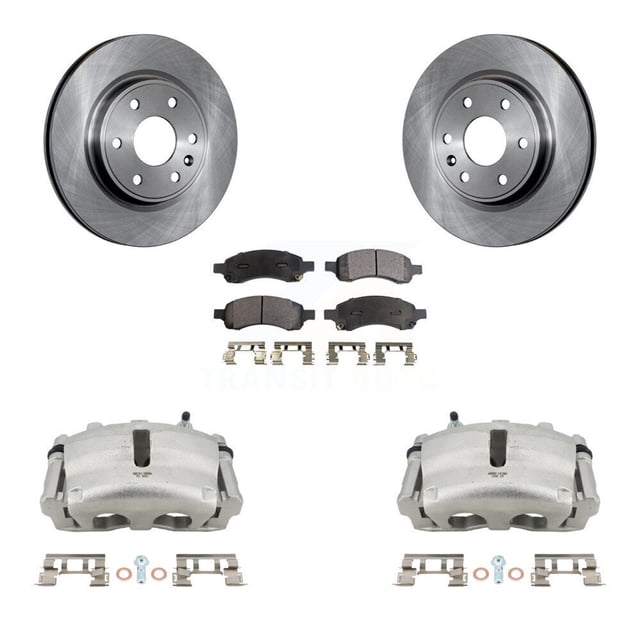 Transit Auto Front Disc Brake Caliper Rotors and Ceramic Pads Kit for Car GMC Acadia Buick Enclave Chevrolet Traverse Saturn Outlook Limited KC8-100715T