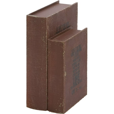 Set Of 2 Wood Book Decorative Storage Box