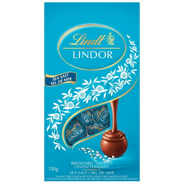 Truffes LINDOR au chocolat au lait et sel de mer de Lindt – Sachet (150 g) Sachet 150g