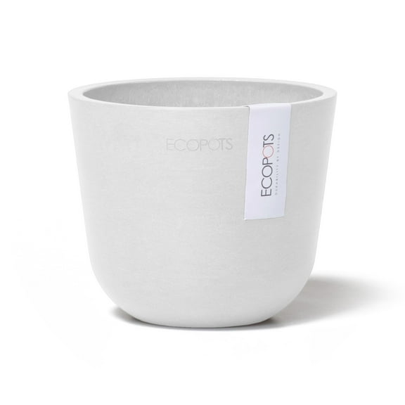 Ecopots Oslo 4.5” x 4” x 4.5” Round Pure White Plastic Plant Pot