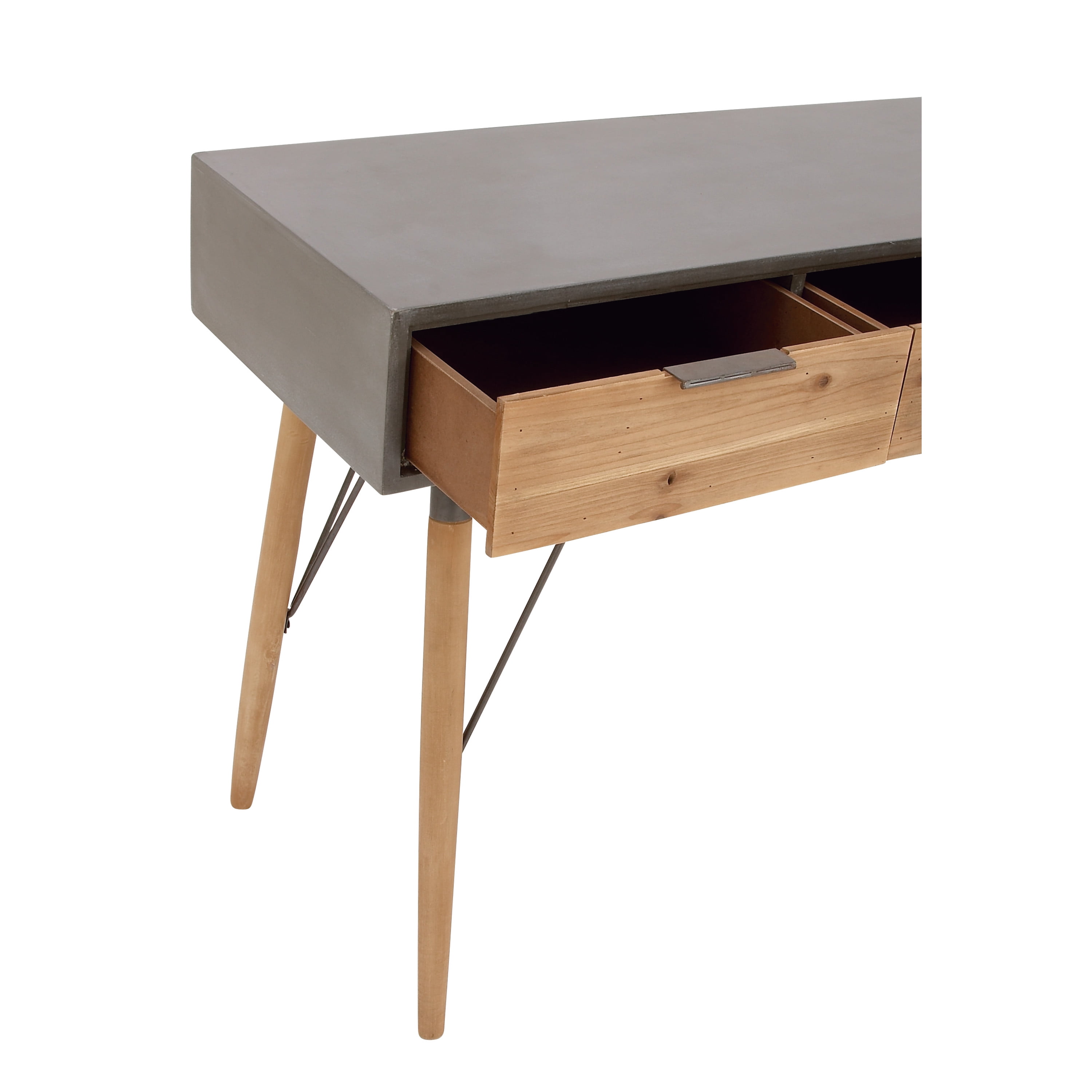 DecMode 48" x 30" Brown Wood 3 Drawers Console Table, 1-Piece