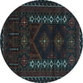 thumbnail image 1 of Ahgly Company Indoor Round Southwestern Light Blue Country Area Rugs, 6' Round, 1 of 4