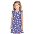 thumbnail image 1 of Fotbe Daisies Flowers Vestido de Dormir para Niñas de 3 a 10 Años, Mangas Cortas, Estilo Princesa, Pijama Camisón con Mangas Voladas-X-Large, 1 of 6