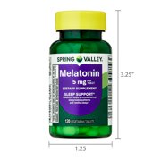 Spring Valley Melatonin Tablets Sleep Support Dietary Supplement, 5 mg, 120 Count
