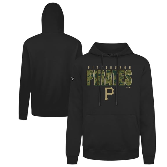 Men's Levelwear Black Pittsburgh Pirates Podium Protect Pullover Hoodie