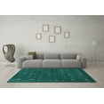 thumbnail image 3 of Ahgly Company Machine Washable Indoor Square Abstract Turquoise Blue Contemporary Area Rugs, 6' Square, 3 of 4