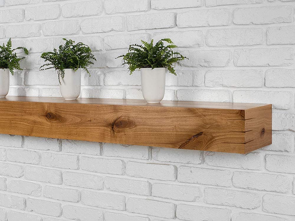 Mantels Direct Wallace 60Inch Floating Wood Fireplace Mantel Shelf in Clear Polyurethane